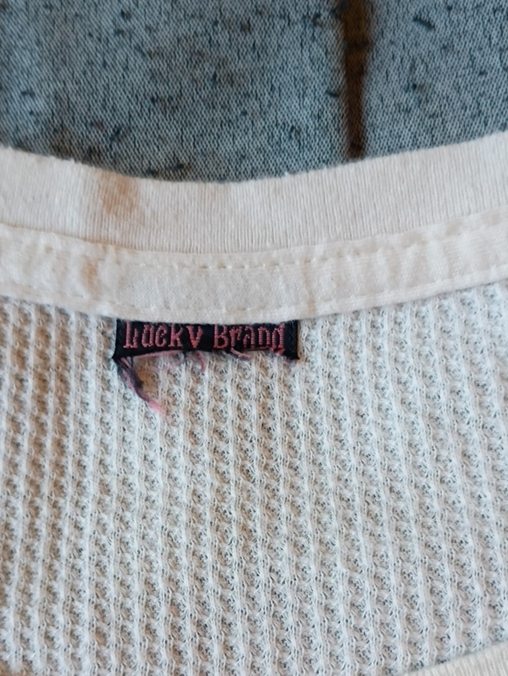 Lucky Brand Embroidered Waffle‑Knit Top - Picture 4 of 5
